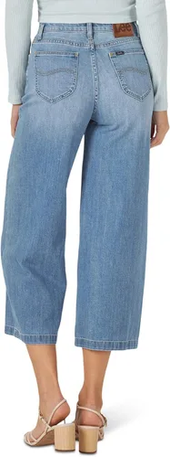 Vista 3 de Lee Jeans cortos de tiro alto y pierna ancha para mujer