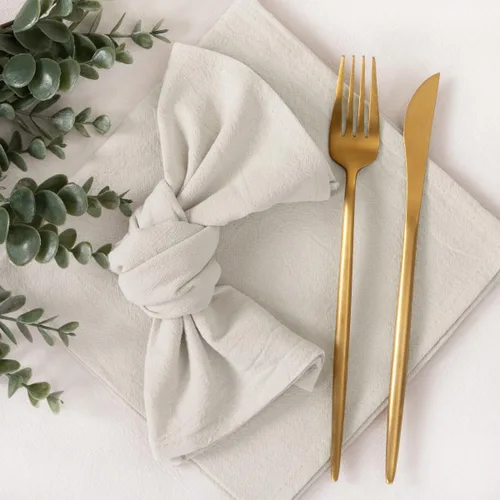 Vista 4 de Servilletas de tela de otoño, lavables, reutilizables, de lino, boda, fiesta, hogar, decoración de mesa Beige Set of 4 Bulk Cotton Napkins 17"x17