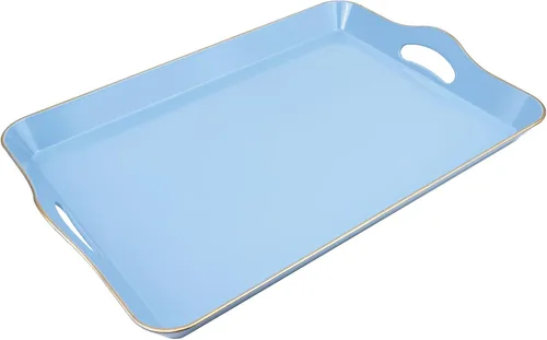 Vista 11 de Spsyrine Bandeja Decorativa Azul para Sala de Estar, Bandeja Cuadrada Moderna de Plástico para Servir Café para Mesa Otomana Baño Cocina, 13"*13