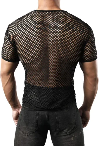 Vista 3 de JOGAL Camiseta de malla ajustada de manga corta para hombre
