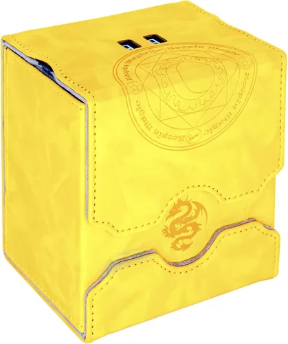Vista 9 de Zoopin - Caja de cuero con contador de vida giratorio integrado, color negro para MTG, Yugioh, Pokeman, TES Legacy, Munchkins CCG Decks y también