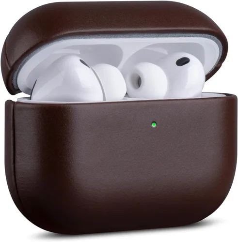 Vista 39 de Haobobro Funda de piel para AirPods Pro 3, piel seleccionada respetuosa con la piel, con textura de fibra de carbono, hecha a mano, funda rígida