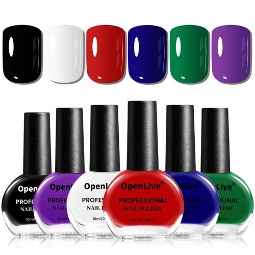 Vista 8 de OpenLive Juego de 12 esmaltes de uñas con combinación de 10 colores, 2 capas base y superior, esmalte de uñas de secado rápido de larga duración