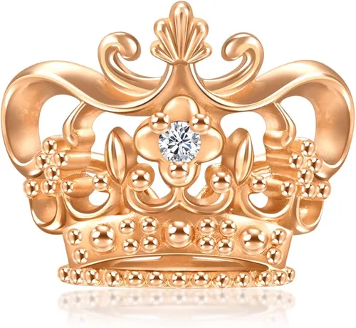 Vista 2 de Chow Sang Sang Aretes de oro rosa de 18 quilates con corona real para mujer 92879E se venden solos no pares