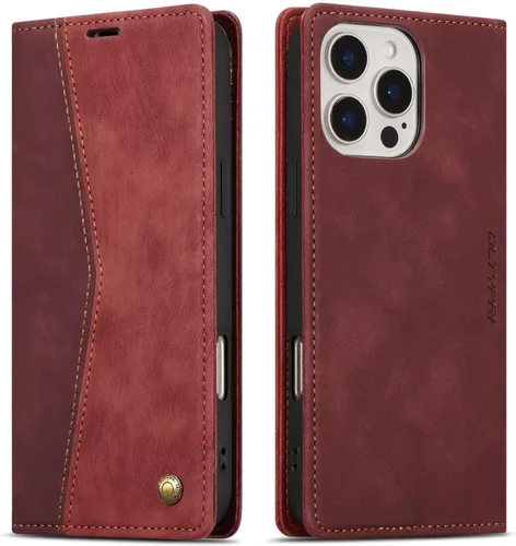 Vista 67 de QLTYPRI Para iPhone Air Case Wallet Con Tarjetero, Vintage PU Cuero Kickstand Cierre Magnético A Prueba De Golpes Folio Libro Funda Para IPhone 17