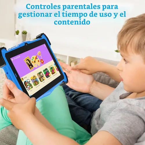 Vista 4 de Fivahiva Tableta para niños Android 15 de 7 pulgadas, tableta para niños de 3 a 7, 10 GB de RAM 64 GB de ROM, WiFi, pantalla IPS, control parental