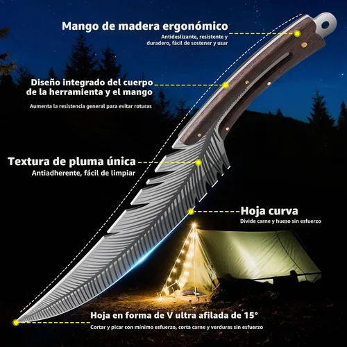 Vista 2 de Cuchillos de chef profesionales, cuchillo de deshuesado de plumas
