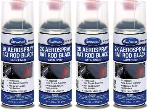 Vista 3 de Eastwood Pintura en Aerosol Automotriz 2K Catalizada Aerospray Durable Rat Rod Negro Satinado 12.2 oz Aerosol 1 Paquete