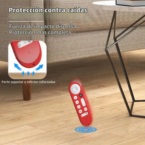Vista 6 de Funda de silicona para Google TV Streamer 4K Google TV (4K) Voice Remote 2024 Funda de silicona antideslizante (rojo)