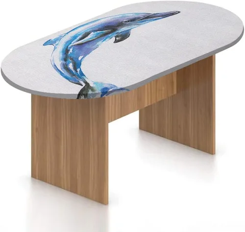 Vista 17 de Mantel ovalado ajustable para mesa de patio, con bordes elásticos de poliéster, diseño de conejitos y nubes Kawaii con bonitos estampado