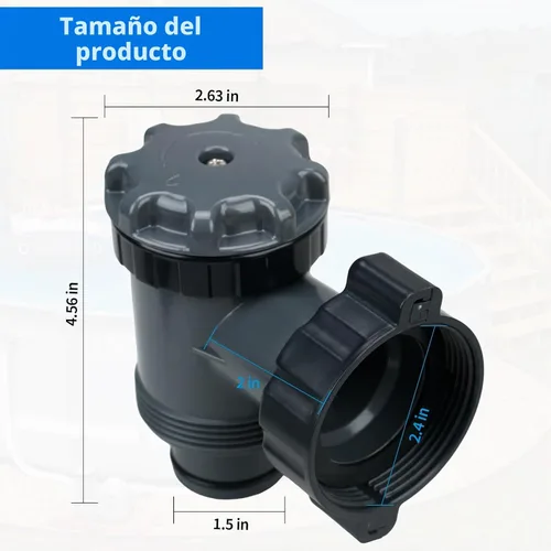 Vista 2 de Válvula de émbolo ChangTa para piscinas Intex, compatible con 38