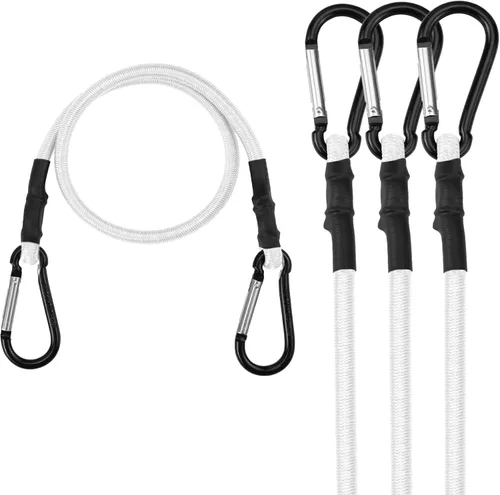 Vista 16 de WORKPRO Cuerdas elásticas de 24 pulgadas con ganchos, paquete de 4 correas elásticas de goma superior resistente, cuerda elástica fuerte para tienda