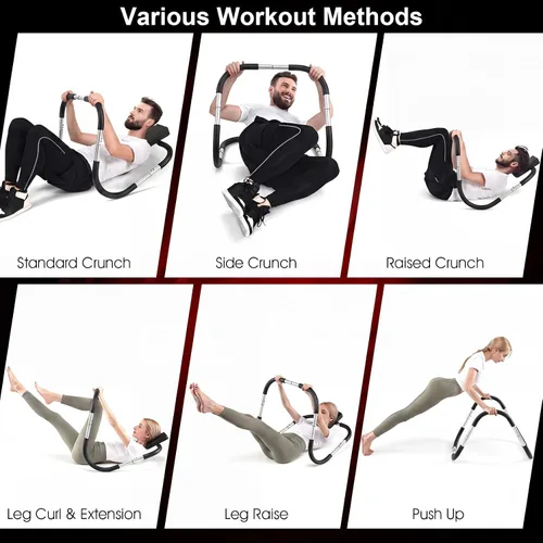 Vista 2 de Goplus AB Fitness Crunch, máquina abdominal portátil, ejercitador de entrenamiento para fuerza central, entrenamiento muscular, entrenador AB