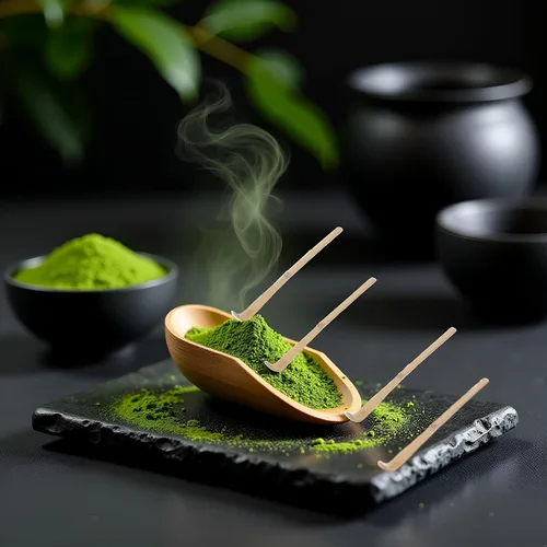 Vista 3 de 4 cucharadas de bambú de matcha, cuchara de bambú para matcha japonés, Chashaku, cuchara de té verde enganchada, utensilios de ceremonia de té