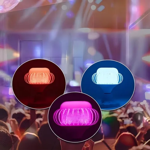 Vista 5 de Bombilla de música RGB Bluetooth, con altavoz Bluetooth integrado, base E27, bombilla inteligente inalámbrica, control remoto, blanco, colores RGB
