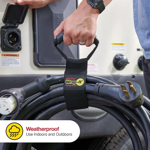 Vista 2 de Correas Wrap-It Storage de fácil transporte – 22 pulgadas (paquete de 2) – Correa de transporte de gancho y bucle de alta resistencia, colgador