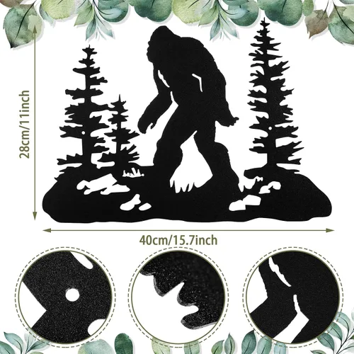 Vista 2 de Demissle Bigfoot Sasquatch Regalo Decoración Bigfoot Arte de Pared Big Foot Letrero Regalo para Hombres 15.7 x 11 Pulgadas Letrero de Metal