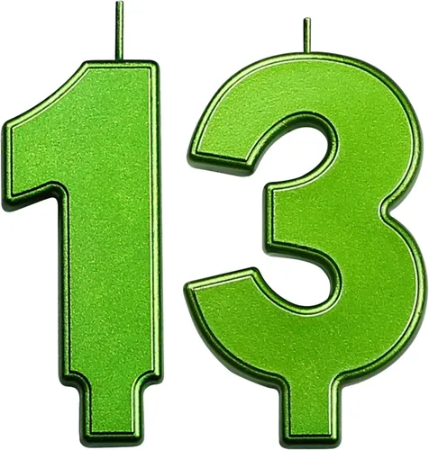 Vista 246 de DERVENTA Vela Grande de Cumpleaños Número 3D Verde Luminoso de 3.7 Pulgadas Celebración de Fiesta Aniversario Decoración Adorno para Pastel 1 Pieza