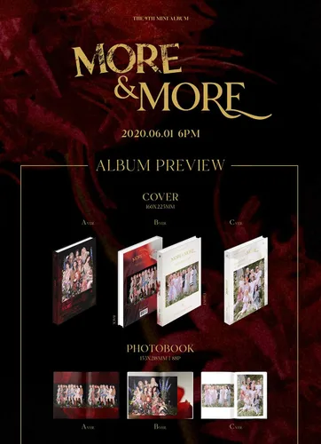 Vista 2 de JYP Twice - More & More (9º mini álbum)+juego de tarjetas de fotos extra (A+B+C ver. Set)
