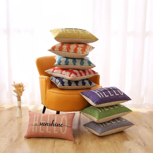 Vista 8 de TRENDIN PL899TR - Funda de almohada de verano de 12 x 20 pulgadas, decoración de Hello Sunshine para el hogar, funda de cojín rectangular de lino