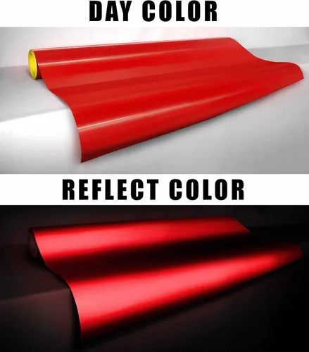 Vista 2 de Lámina de vinilo rojo con brillo para automóvil, rollo fácil de instalar sin ensuciar, adhesivo, Rojo