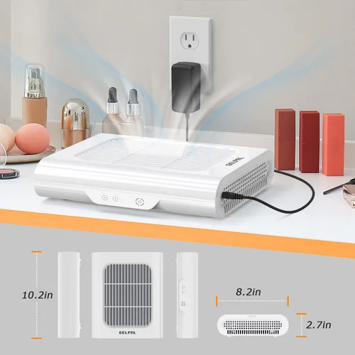 Vista 3 de Colector profesional de polvo de uñas, colector de polvo de uñas ajustable para uñas acrílicas, ventilador eléctrico de uñas, bajo ruido, colector