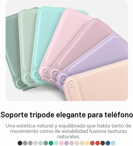 Vista 7 de MOFT Soporte de trípode para teléfono para iPhone, soporte para iPhone multiángulo, soporte para teléfono ligero y portátil, imanes fuertes, cuero