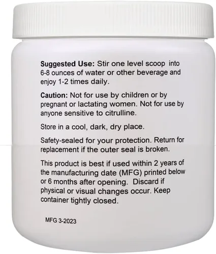 Vista 3 de Malato de citrulina 6,000 mg por porción 45 porciones 100% malato de citrulina puro (1)