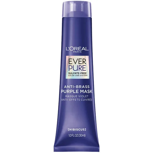 Vista 2 de Champú morada Ever Pure de L'Oréal Paris para el cuidado del cabello y tonificación de cabello rubio, libre de sulfato.