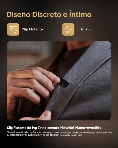 Vista 5 de Micrófono inalámbrico Hollyland Lark MAX 2 para iPhone/Cámara/Android, cancelación de ruido AI, audio de 32 bits de cadena completa, rango de 1115