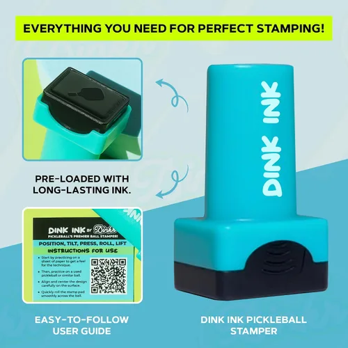 Vista 3 de Dink Ink Sello de Pickleball – Manera Divertida de Marcar tus Pelotas de Pickleball Gran Regalo para los Amantes del Pickleball Fácil de Usar
