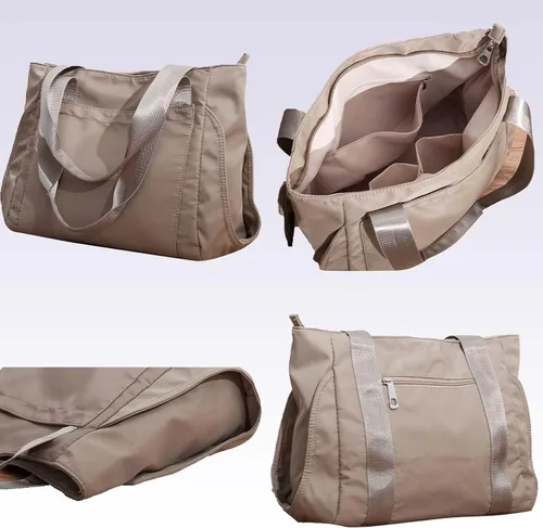 Vista 3 de Manfnee Bolso de mano de nylon para las mujeres Waterpoof Bolso de hombro multifunción de viaje Bolsas de mensajero de trabajo
