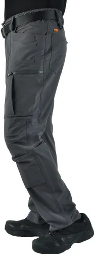 Vista 4 de Pantalones cargo elásticos en 4 direcciones para hombre para todas las estaciones con múltiples bolsillos