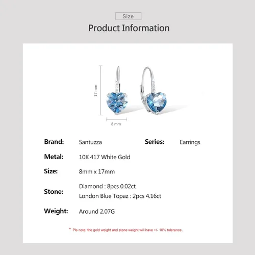 Vista 4 de Santuzza 10K Solid Gold Genuine Diamond Leverback Dangle Earrings for Women