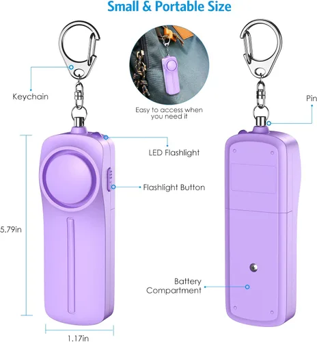Vista 6 de AMIR Juego de llaveros de seguridad para mujeres y niños, 4 piezas de accesorios de llavero de seguridad, juego de llaveros de defensa personal