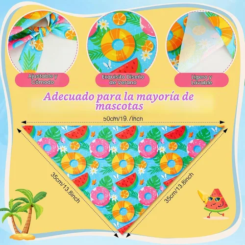 Vista 3 de Sweetude 50 bandanas para perros a granel para verano, flamenco