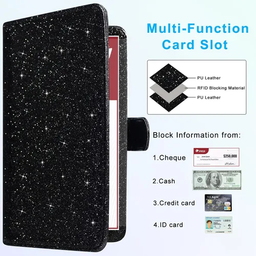 Vista 3 de ACdream Funda para chequera, cartera de cuero con bloqueo RFID