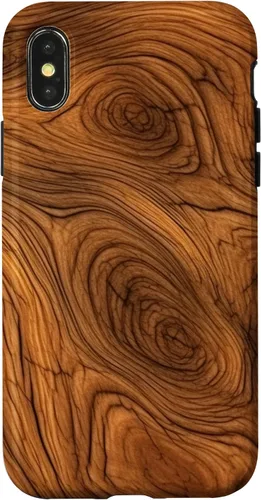 Vista 5 de iPhone 7 Plus/8 Plus elegante estampado de grano de madera marrón intenso estuche con estampado