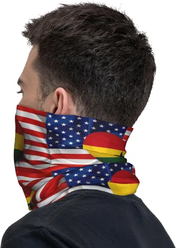 Vista 7 de Neck Gaiter Ghana Ghanaian American Flag USA Love Face Cover Scarf Uv Sun Protection Balaclava Head Mask for Men Women Fishing Mask Hiking Cycling