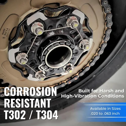 Vista 4 de Alambre de bloqueo, T302/304 de acero inoxidable, NASM20995, MS20995C, ASTM A580 Cond A, AMS5697, 0.020 pulg (0.51 mm), 1 lb (0.45 kg) Lata