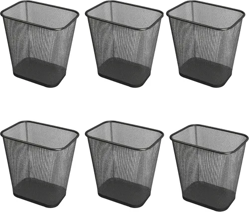Vista 12 de Ybmhome Cesta de basura rectangular de malla de acero con parte superior abierta para oficina y hogar 8x12x12 pulgadas 1103s (1, Negro)