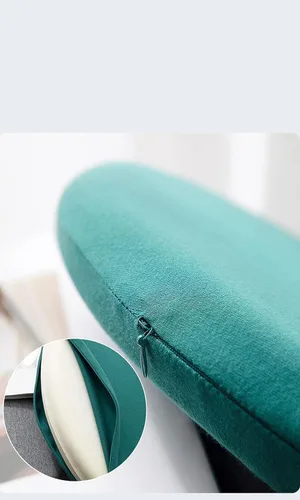 Vista 5 de Cojín redondo de espuma viscoelástica para silla de oficina en casa, color azul claro, 12 pulgadas