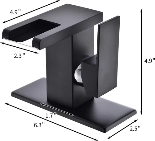 Vista 5 de Grifo para el fregadero del cuarto de baño con 3 colores cambiantes LED, cascada, caño