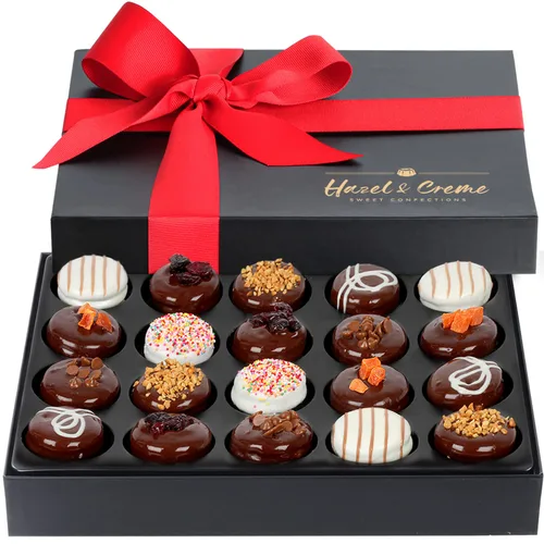 Vista 6 de Cesta de regalo de galletas de chocolate – Surtido de galletas gourmet, Kosher Vegano – Dulce regalo para él y ella, cumpleaños, aniversarios