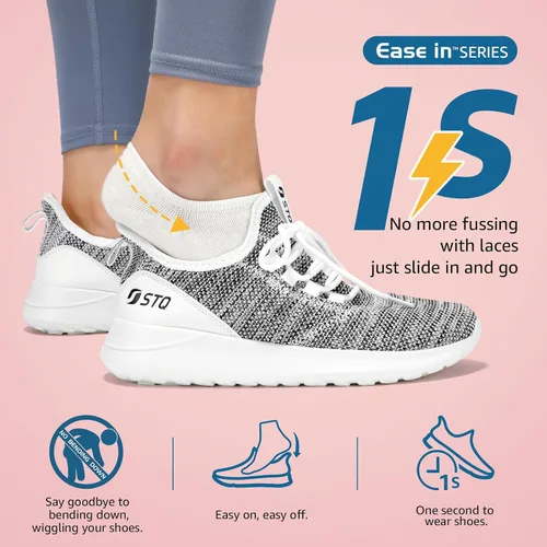 Vista 2 de STQ Slip Ins - Zapatos sin cordones para mujer, para caminar, manos libres