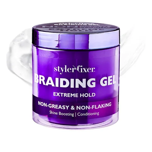 Vista 8 de Red by Kiss Gel para Trenzas de Fijación Extrema Styler Fixer para Trenzas de Caja y Cornrows, Hidratante, Acondicionador, Control de Encrespamiento