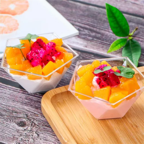 Vista 7 de Foraineam Paquete de 100 tazas de postre con 100 tapas y 100 cucharas, 3.7 onzas, vasos de plástico transparente para parfait, desechables