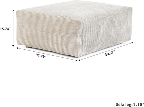 Vista 3 de JACH Sofás Seccionales de Pana para Sala de Estar, Sofá Seccional Modular con Otomanas Chaise, Fundas de Cojines Removibles, Sofá Cama Moderno
