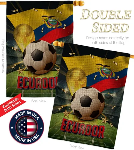 Vista 3 de Tapiz ecuatoriano de la Copa del Mundo, Cartel de arpillera para decoración del hogar, arte de pared para patio, césped, porche, decoración
