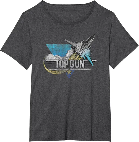 Vista 29 de Top Gun Illustrated F-14 Triangle Art Camiseta, Azul / Patchwork, S Azul Marino